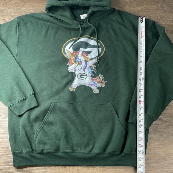 NFL Green Packers Forest Green Unicorn Dabbing Hoodie, size XL - Picture 6 of 9